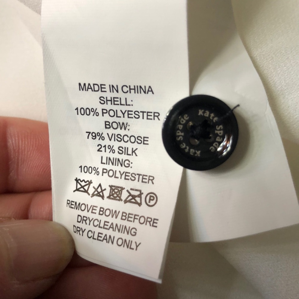Kate ♠️ Spade Velvet Tie Griffin dress white 10 - Picture 7 of 8